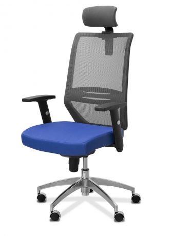 Кресло Aero с подголовником сетка/ткань TW / черная/ серая