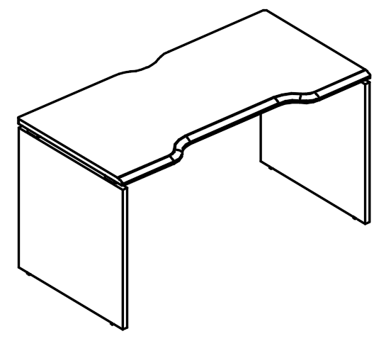 Стол эргономичный Симметрия на каркасе ДСП (1 скос)  вяз либерти / вяз либерти