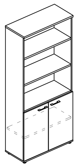 Шкаф для документов полузакрытый (топ ДСП) мокко премиум / мокко премиум