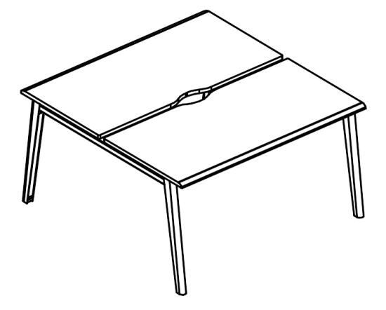 Рабочая станция (2х140) на опорах МТ 1 скос вяз либерти / белый, вставка белая