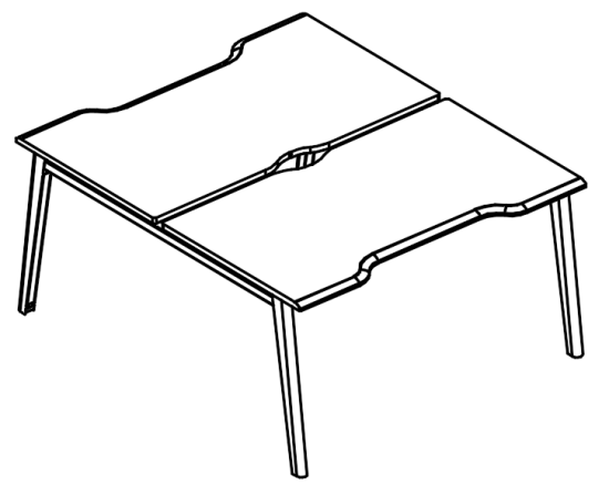Рабочая станция (2х120) Симметрия на каркас МТ 1 скос вяз либерти / белый, вставка белая