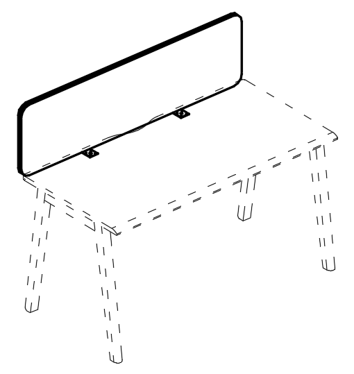 Экран настольный фронтальный тканевый для стола 160 синий / металлокаркас белый